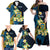 Personalised Tuvalu Beautiful Plumeria Flower Family Matching Off Shoulder Maxi Dress and Hawaiian Shirt