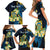 Personalised Tuvalu Beautiful Plumeria Flower Family Matching Short Sleeve Bodycon Dress and Hawaiian Shirt