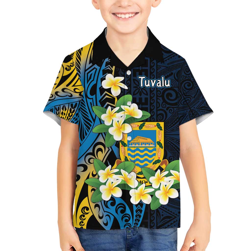 Personalised Tuvalu Beautiful Plumeria Flower Family Matching Summer Maxi Dress and Hawaiian Shirt