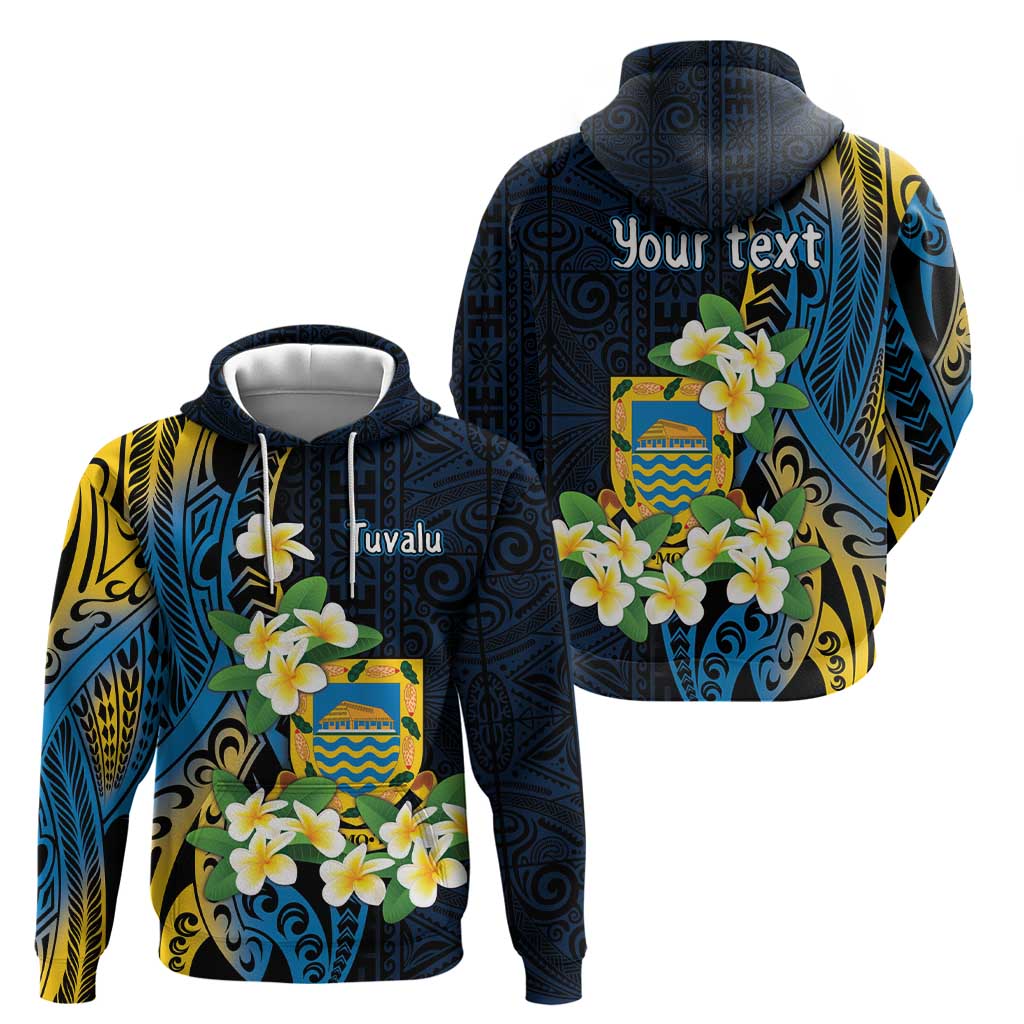 Personalised Tuvalu Beautiful Plumeria Flower Hoodie LT9 - Polynesian Pride