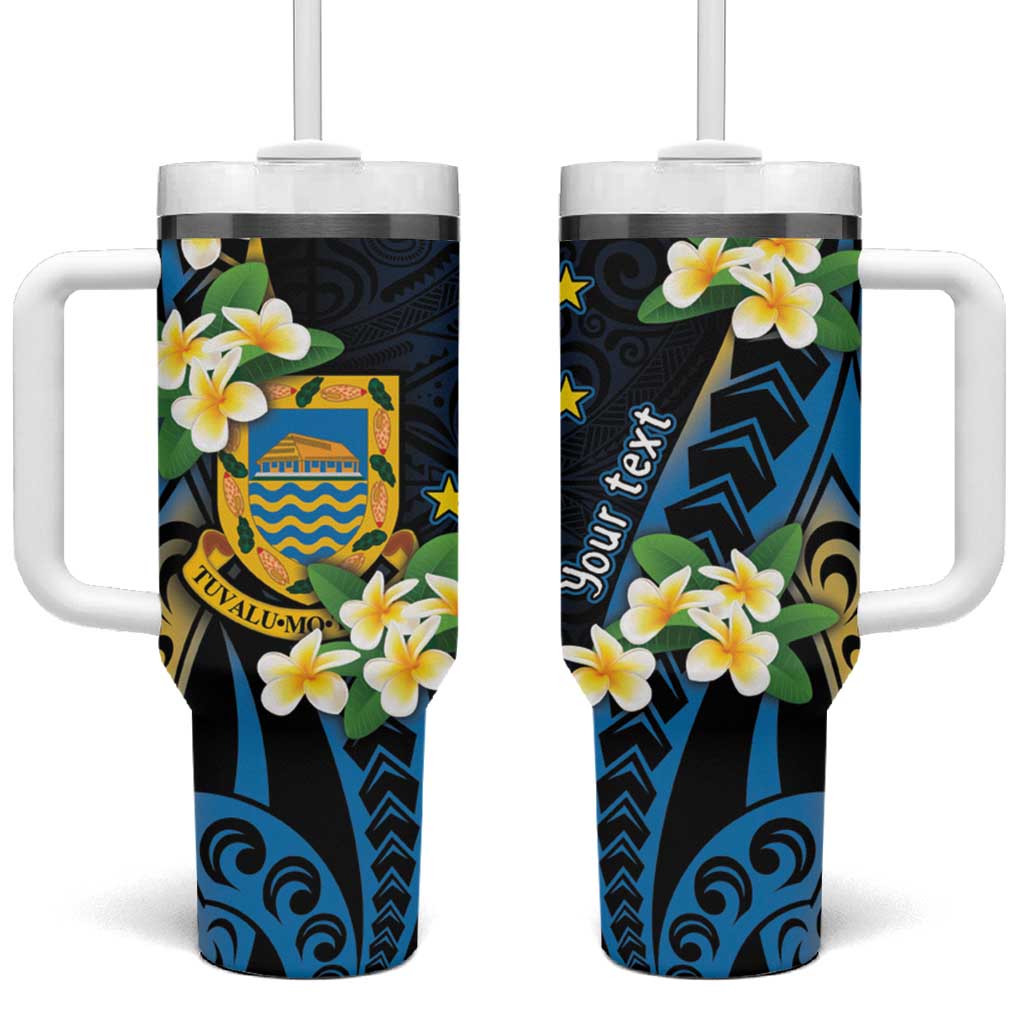 Personalised Tuvalu Beautiful Plumeria Flower Tumbler With Handle