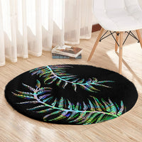 New Zealand Round Carpet Aotearoa Silver Fern Mixed Papua Shell Green Vibe LT9 - Polynesian Pride