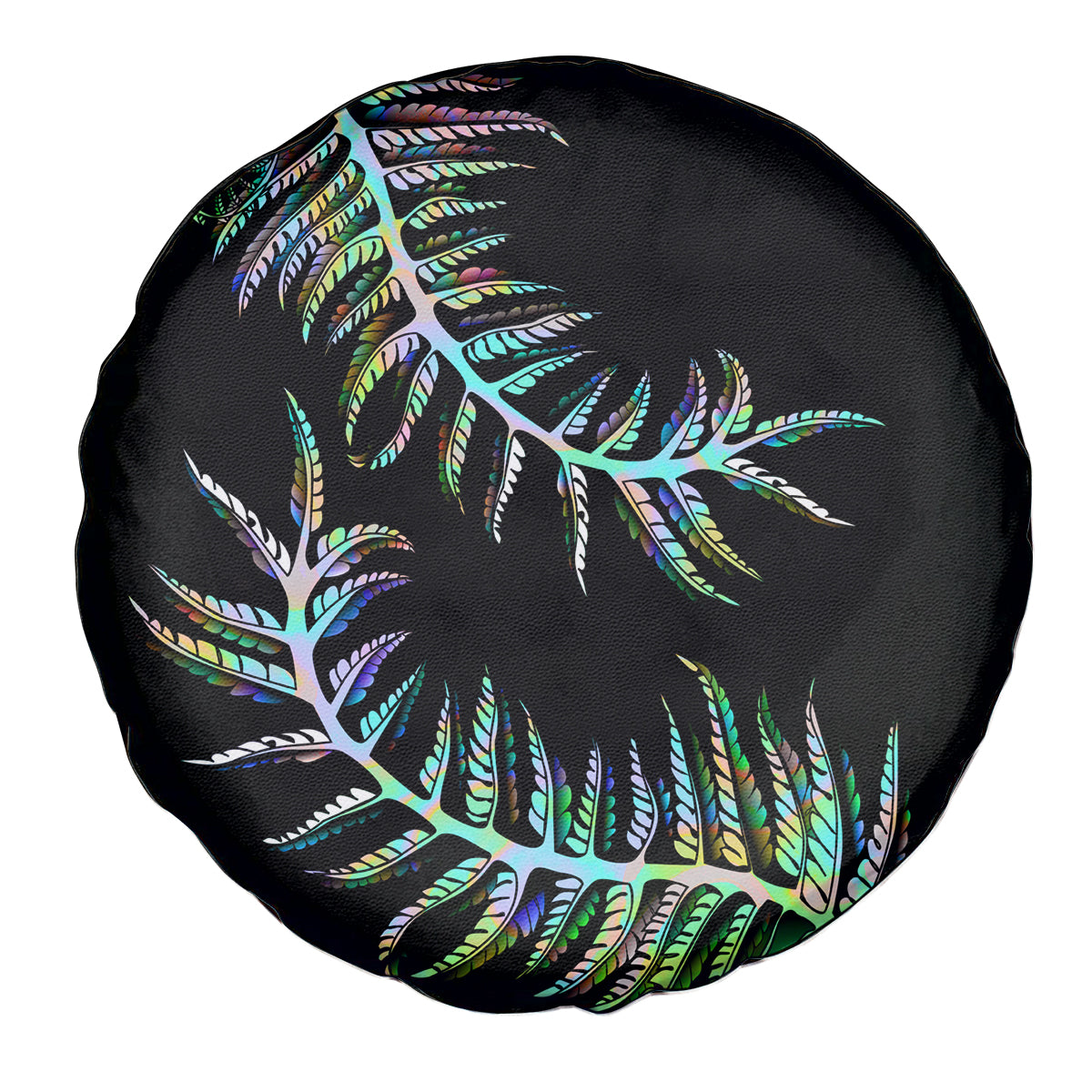 New Zealand Spare Tire Cover Aotearoa Silver Fern Mixed Papua Shell Green Vibe LT9 - Polynesian Pride
