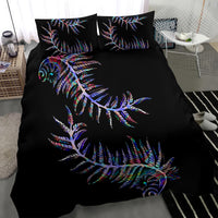 New Zealand Bedding Set Aotearoa Silver Fern Mixed Papua Shell Purple Vibe LT9 - Polynesian Pride