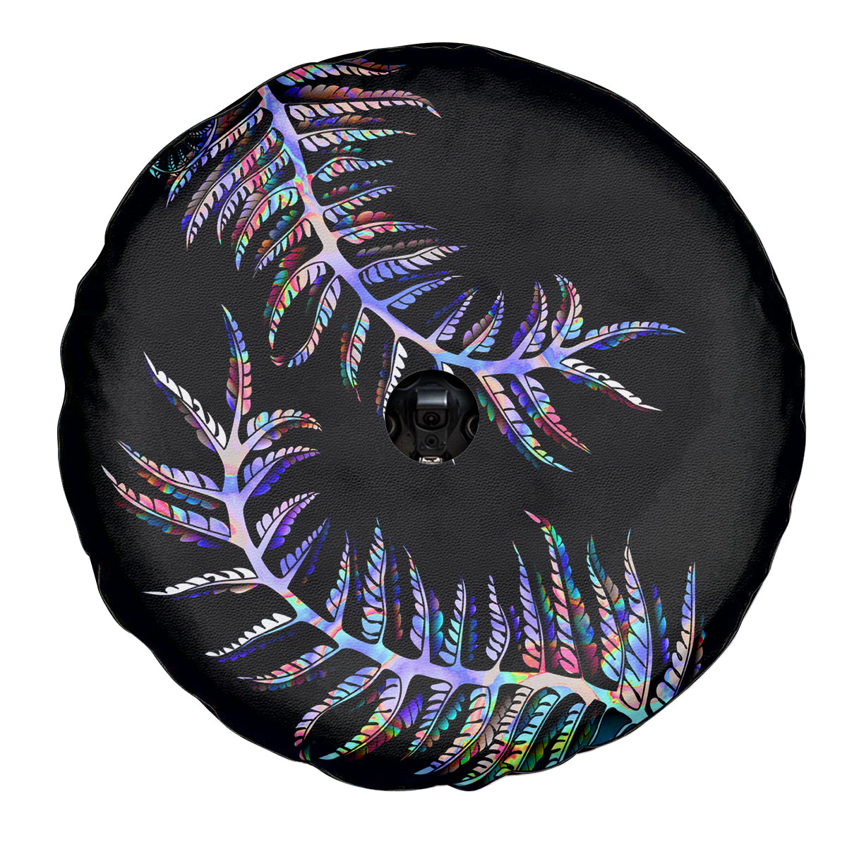 New Zealand Spare Tire Cover Aotearoa Silver Fern Mixed Papua Shell Purple Vibe LT9 - Polynesian Pride