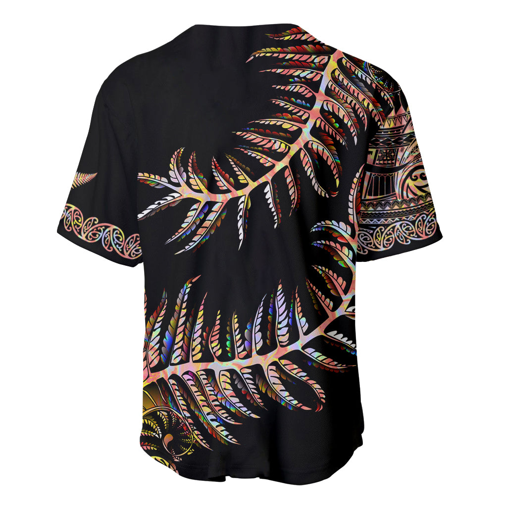 New Zealand Baseball Jersey Aotearoa Silver Fern Mixed Papua Shell Red Vibe LT9 - Polynesian Pride