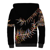 New Zealand Sherpa Hoodie Aotearoa Silver Fern Mixed Papua Shell Red Vibe LT9 - Polynesian Pride