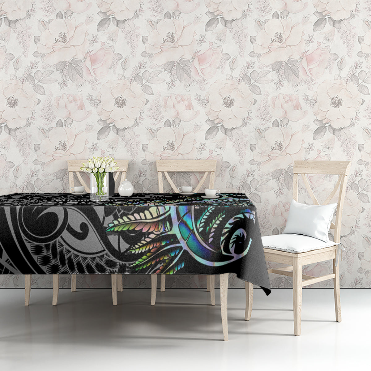 New Zealand Rugby Tablecloth NZ Black Fern Champions History With Papua Shell LT9 - Polynesian Pride