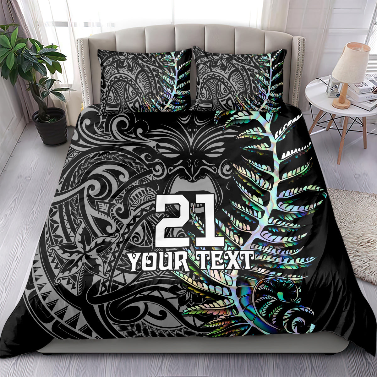 Custom New Zealand Rugby Bedding Set NZ Black Fern Champions History With Papua Shell LT9 - Polynesian Pride