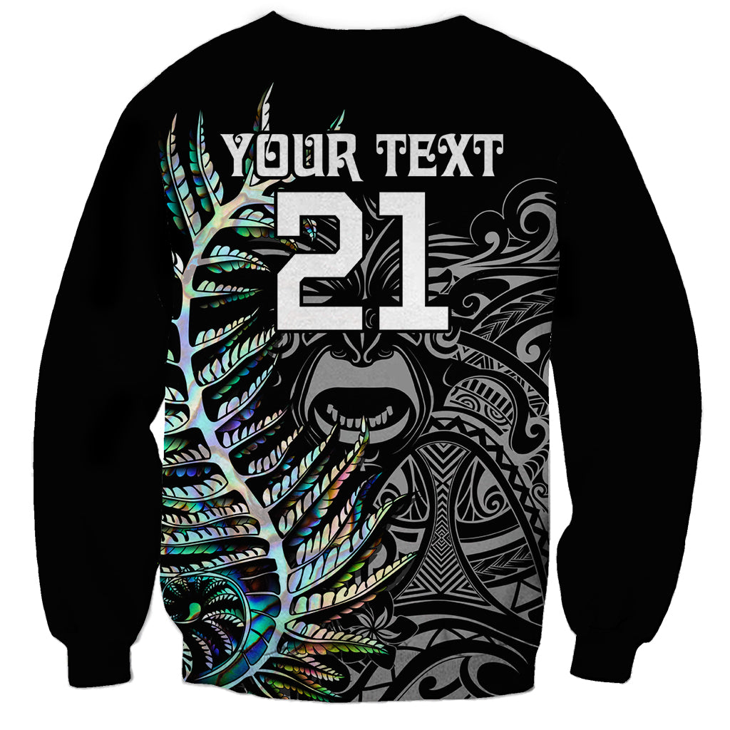 Custom New Zealand Rugby Sweatshirt NZ Black Fern Champions History With Papua Shell LT9 - Polynesian Pride