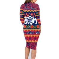 Personalised Guam Christmas Family Matching Long Sleeve Bodycon Dress and Hawaiian Shirt Felis Pusgua Santa Beach Polynesian Pattern LT9 - Polynesian Pride