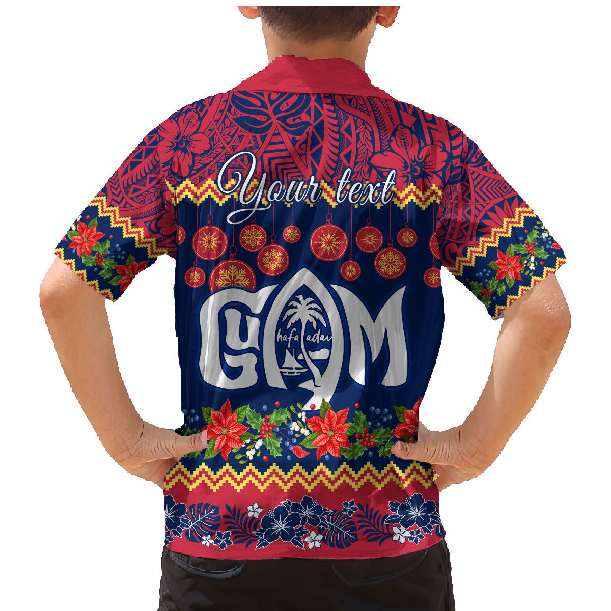 Personalised Guam Christmas Family Matching Mermaid Dress and Hawaiian Shirt Felis Pusgua Santa Beach Polynesian Pattern LT9 - Polynesian Pride