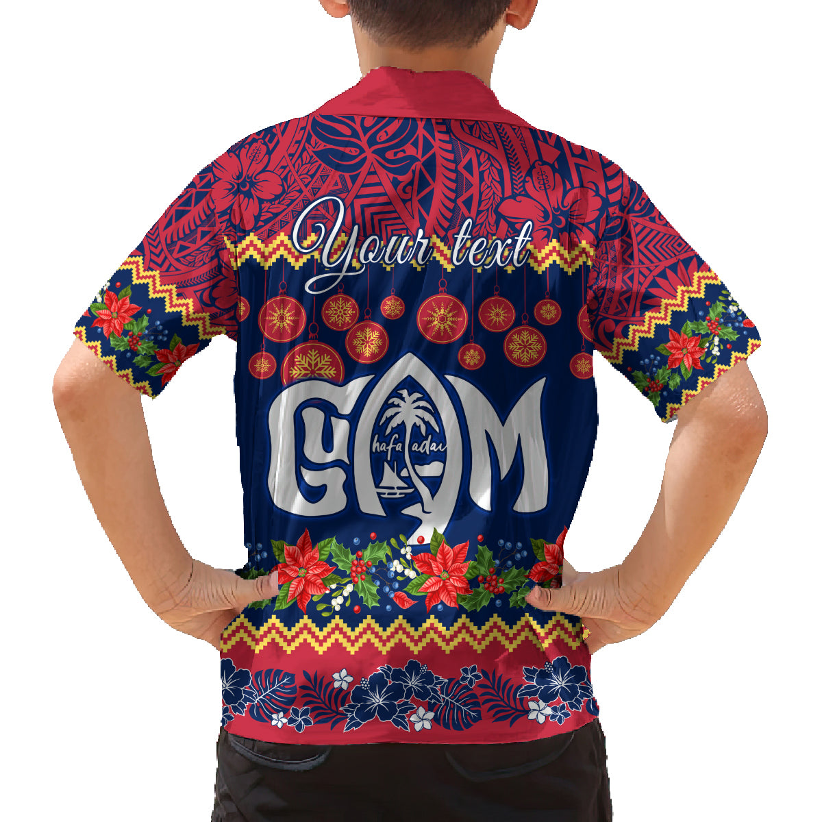 Personalised Guam Christmas Family Matching Tank Maxi Dress and Hawaiian Shirt Felis Pusgua Santa Beach Polynesian Pattern LT9 - Polynesian Pride