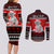 Personalised New Zealand Christmas Couples Matching Long Sleeve Bodycon Dress and Long Sleeve Button Shirt Maori Tiki Meri Kirihimete LT9 - Polynesian Pride