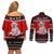 Personalised New Zealand Christmas Couples Matching Off Shoulder Short Dress and Long Sleeve Button Shirt Maori Tiki Meri Kirihimete LT9 - Polynesian Pride