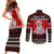 Personalised New Zealand Christmas Couples Matching Short Sleeve Bodycon Dress and Long Sleeve Button Shirt Maori Tiki Meri Kirihimete LT9 - Polynesian Pride