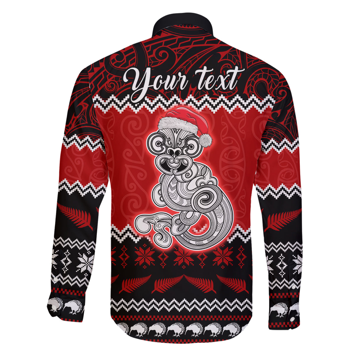 Personalised New Zealand Christmas Family Matching Long Sleeve Bodycon Dress and Hawaiian Shirt Maori Tiki Meri Kirihimete LT9 - Polynesian Pride