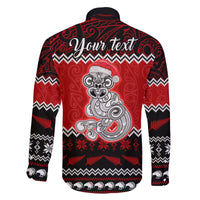 Personalised New Zealand Christmas Family Matching Long Sleeve Bodycon Dress and Hawaiian Shirt Maori Tiki Meri Kirihimete LT9 - Polynesian Pride