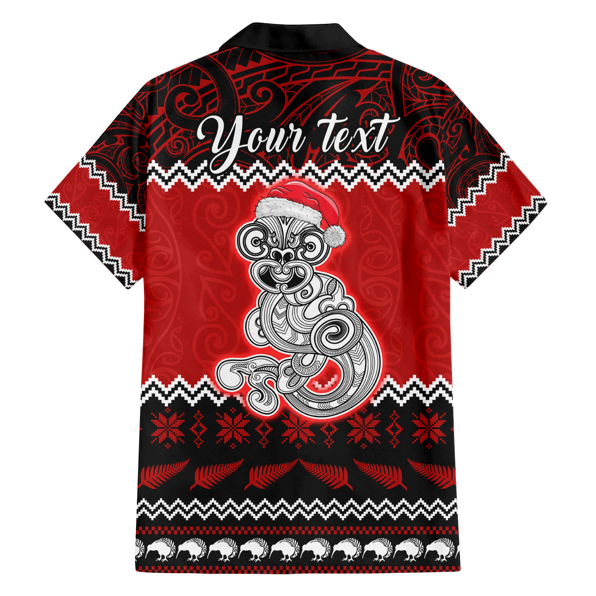 Personalised New Zealand Christmas Family Matching Off Shoulder Short Dress and Hawaiian Shirt Maori Tiki Meri Kirihimete LT9 - Polynesian Pride