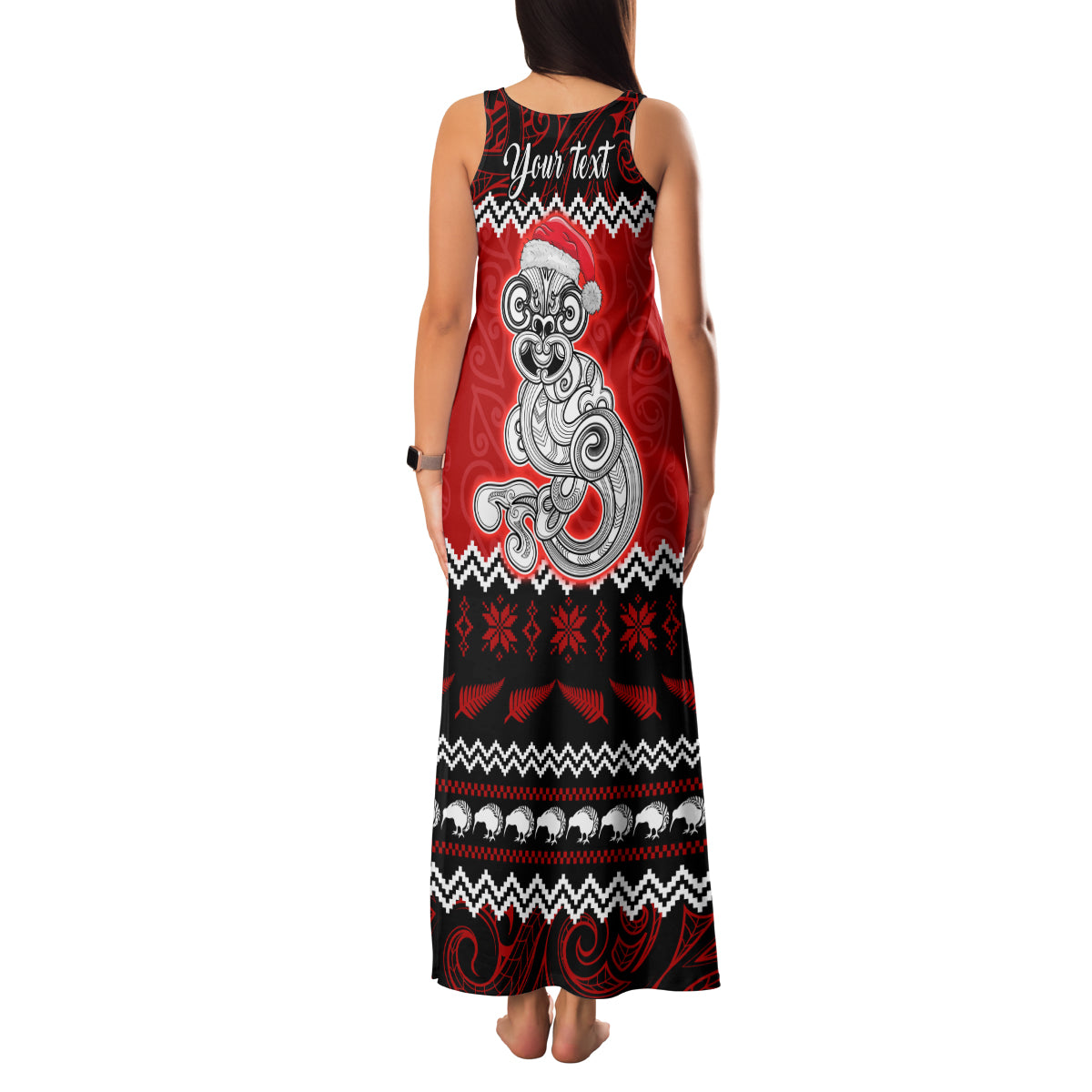 Personalised New Zealand Christmas Family Matching Tank Maxi Dress and Hawaiian Shirt Maori Tiki Meri Kirihimete LT9 - Polynesian Pride