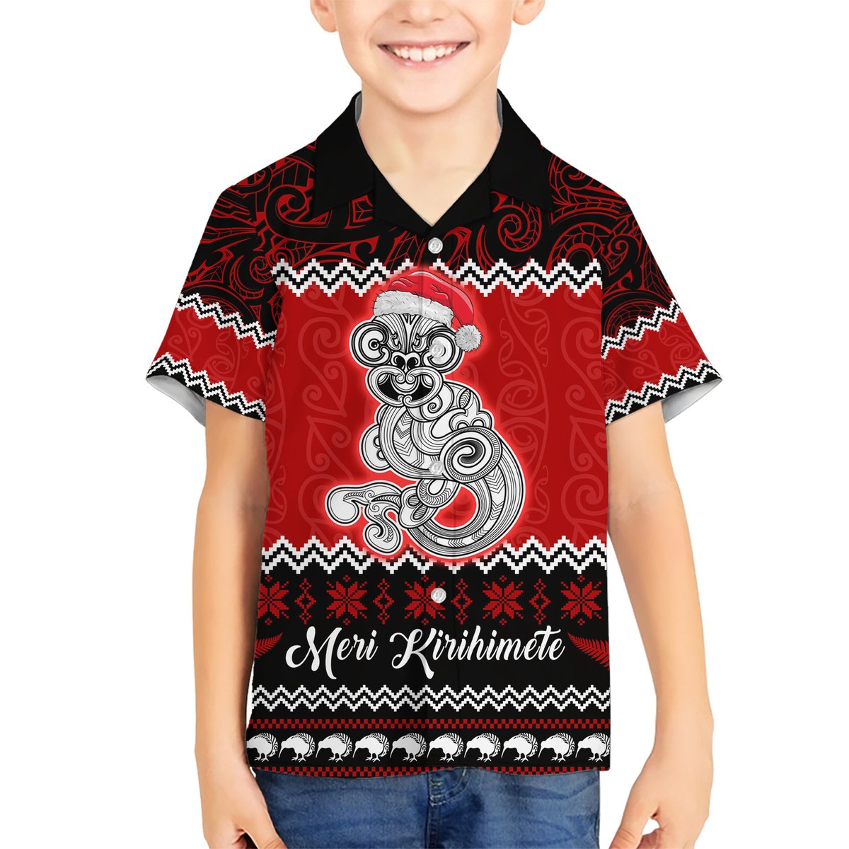 Personalised New Zealand Christmas Hawaiian Shirt Maori Tiki Meri Kirihimete LT9 - Polynesian Pride