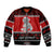 Personalised New Zealand Christmas Sleeve Zip Bomber Jacket Maori Tiki Meri Kirihimete LT9 Unisex Red - Polynesian Pride