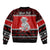 Personalised New Zealand Christmas Sleeve Zip Bomber Jacket Maori Tiki Meri Kirihimete LT9 - Polynesian Pride