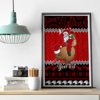 Personalised New Zealand Christmas Canvas Wall Art Kiwi Santa Claus Maori Meri Kirihimete LT9 - Polynesian Pride