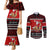 Personalised New Zealand Christmas Couples Matching Mermaid Dress and Long Sleeve Button Shirt Kiwi Santa Claus Maori Meri Kirihimete LT9 Red - Polynesian Pride