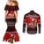 Personalised New Zealand Christmas Couples Matching Mermaid Dress and Long Sleeve Button Shirt Kiwi Santa Claus Maori Meri Kirihimete LT9 - Polynesian Pride