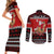 Personalised New Zealand Christmas Couples Matching Short Sleeve Bodycon Dress and Long Sleeve Button Shirt Kiwi Santa Claus Maori Meri Kirihimete LT9 - Polynesian Pride