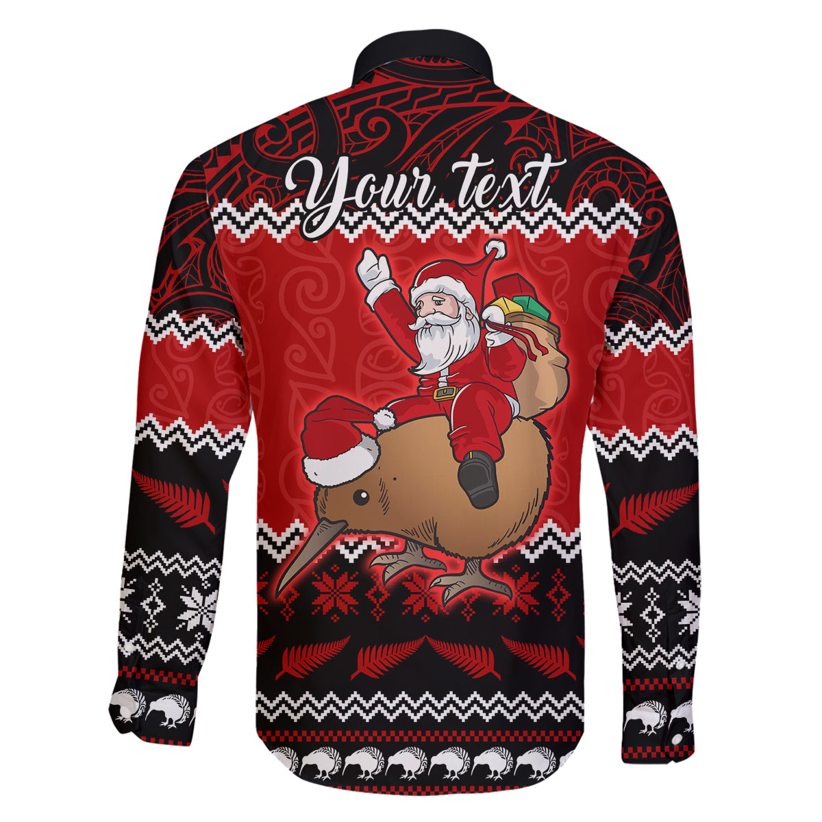 Personalised New Zealand Christmas Family Matching Summer Maxi Dress and Hawaiian Shirt Kiwi Santa Claus Maori Meri Kirihimete LT9 - Polynesian Pride