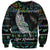 Personalised New Zealand Christmas Sweatshirt Maori Fern Manaia Meri Kirihimete with Papaua Shell LT9 Unisex Black - Polynesian Pride