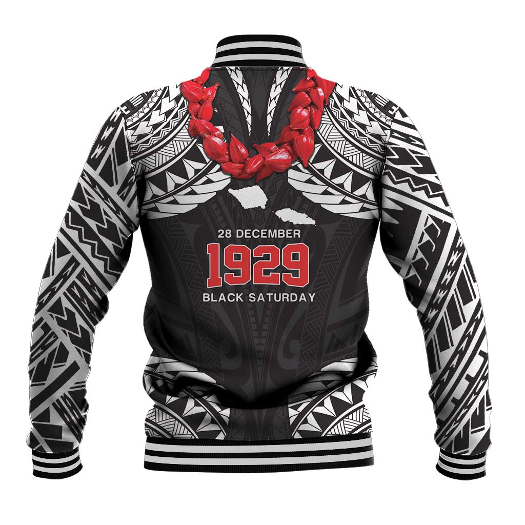 Samoa Black Saturday Baseball Jacket Samoa mo Samoa with Black Ula Fala