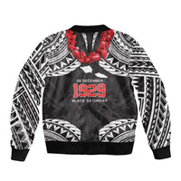 Samoa Black Saturday Bomber Jacket Samoa mo Samoa with Black Ula Fala