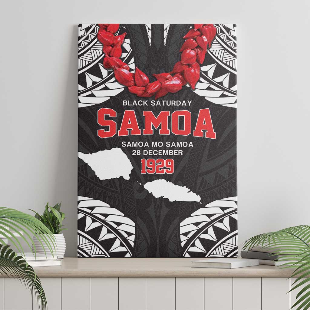 Samoa Black Saturday Canvas Wall Art Samoa mo Samoa with Black Ula Fala LT9 - Polynesian Pride