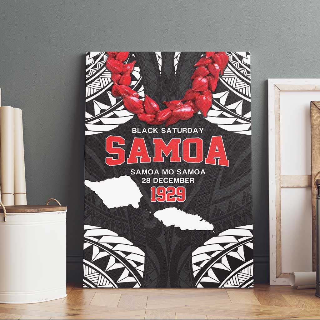 Samoa Black Saturday Canvas Wall Art Samoa mo Samoa with Black Ula Fala LT9 - Polynesian Pride