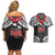 Samoa Black Saturday Couples Matching Off Shoulder Short Dress and Hawaiian Shirt Samoa mo Samoa with Black Ula Fala