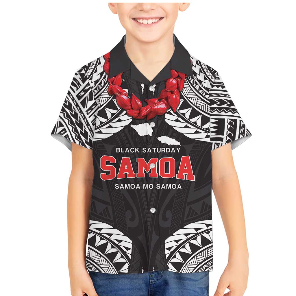 Samoa Black Saturday Family Matching Mermaid Dress and Hawaiian Shirt Samoa mo Samoa with Black Ula Fala
