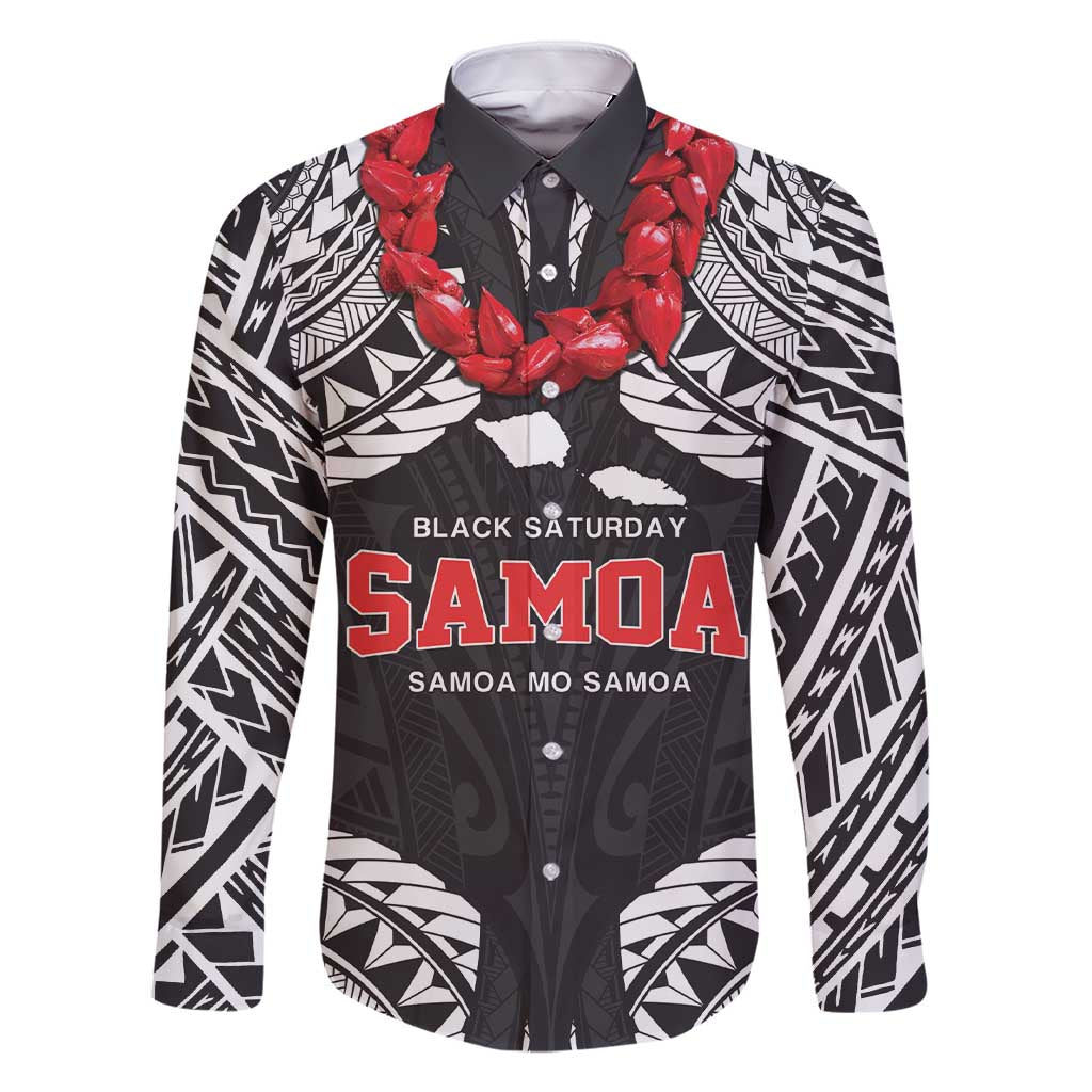 Samoa Black Saturday Family Matching Short Sleeve Bodycon Dress and Hawaiian Shirt Samoa mo Samoa with Black Ula Fala