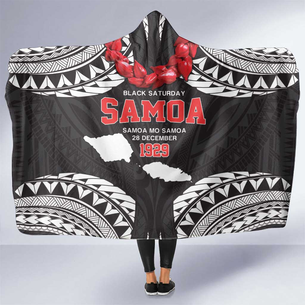 Samoa Black Saturday Hooded Blanket Samoa mo Samoa with Black Ula Fala