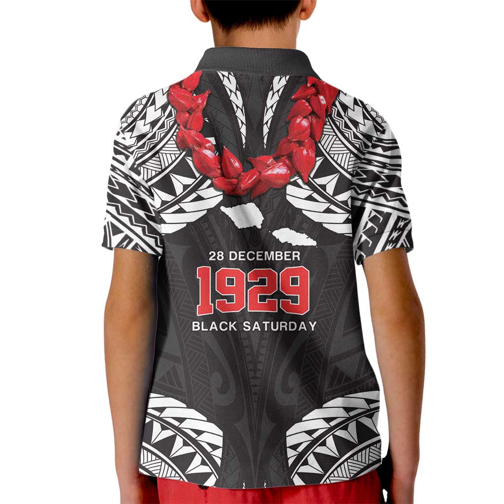 Samoa Black Saturday Kid Polo Shirt Samoa mo Samoa with Black Ula Fala