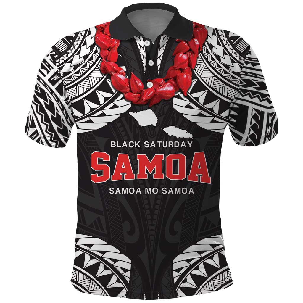 Samoa Black Saturday Polo Shirt Samoa mo Samoa with Black Ula Fala