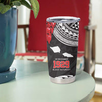 Samoa Black Saturday Tumbler Cup Samoa mo Samoa with Black Ula Fala LT9 - Polynesian Pride