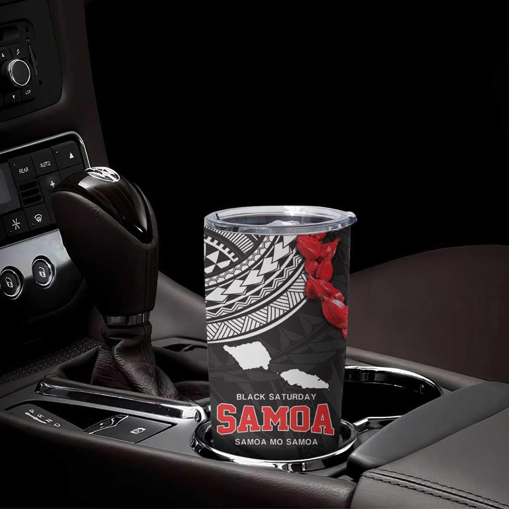 Samoa Black Saturday Tumbler Cup Samoa mo Samoa with Black Ula Fala LT9 - Polynesian Pride