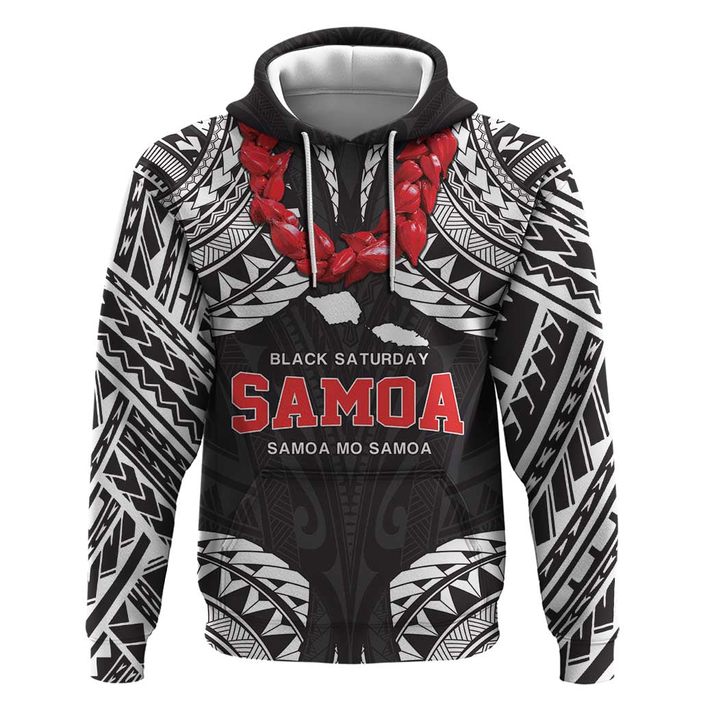Samoa Black Saturday Zip Hoodie Samoa mo Samoa with Black Ula Fala