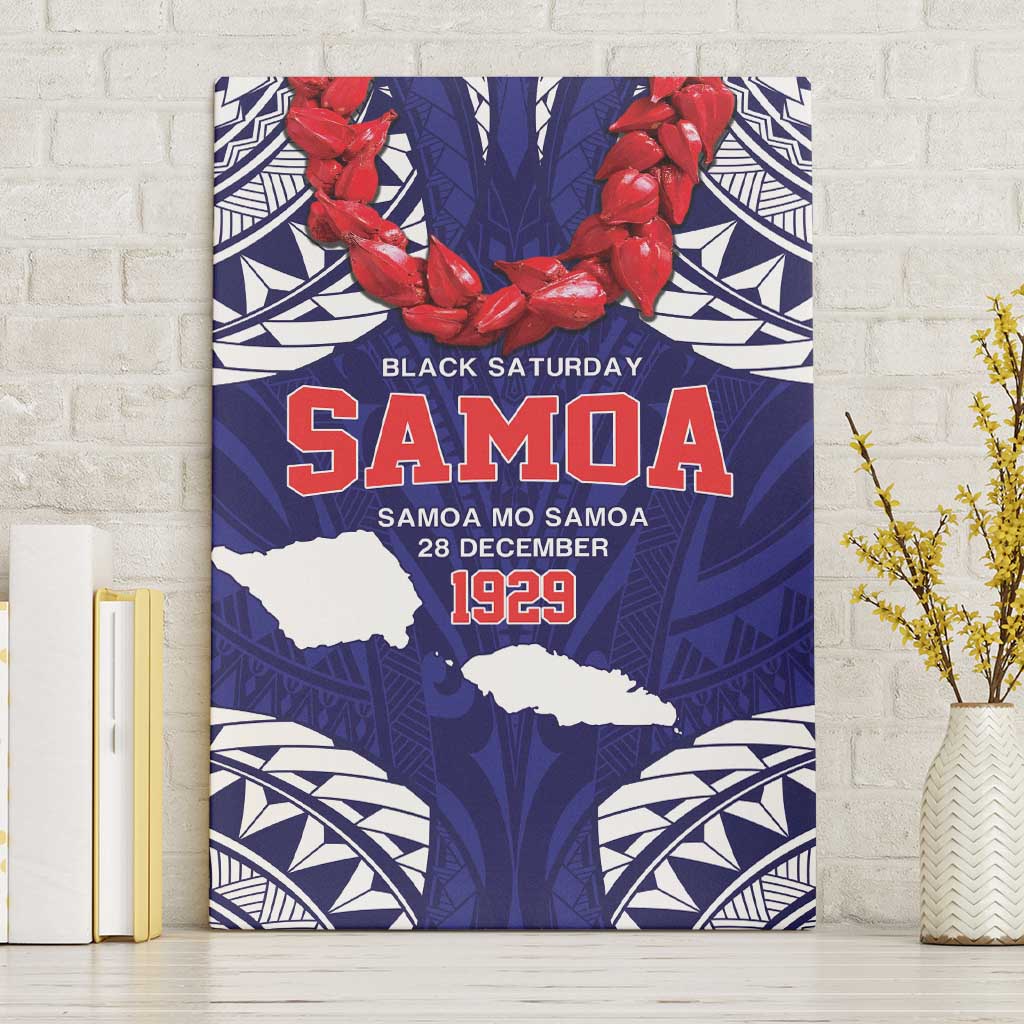 Samoa Black Saturday Canvas Wall Art Samoa mo Samoa with Blue Ula Fala LT9 Without Frame Blue - Polynesian Pride