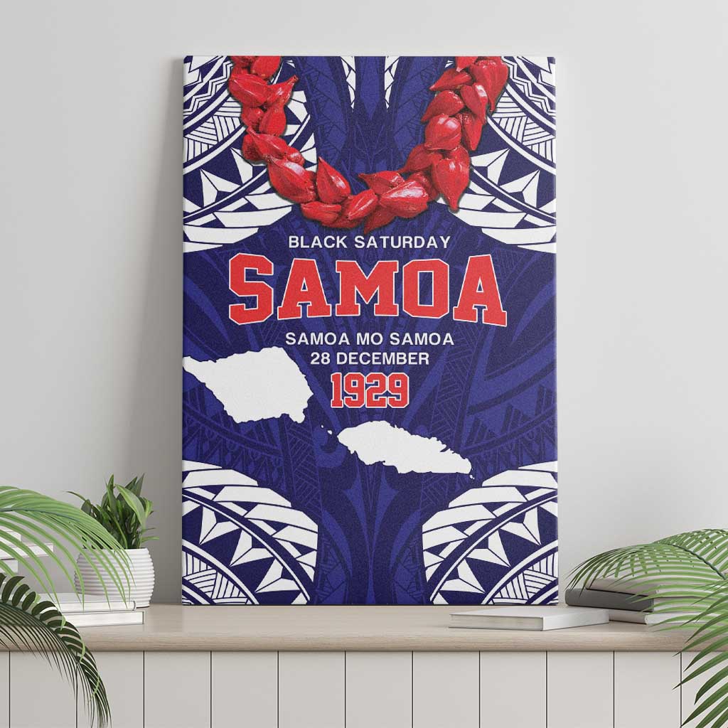 Samoa Black Saturday Canvas Wall Art Samoa mo Samoa with Blue Ula Fala LT9 - Polynesian Pride