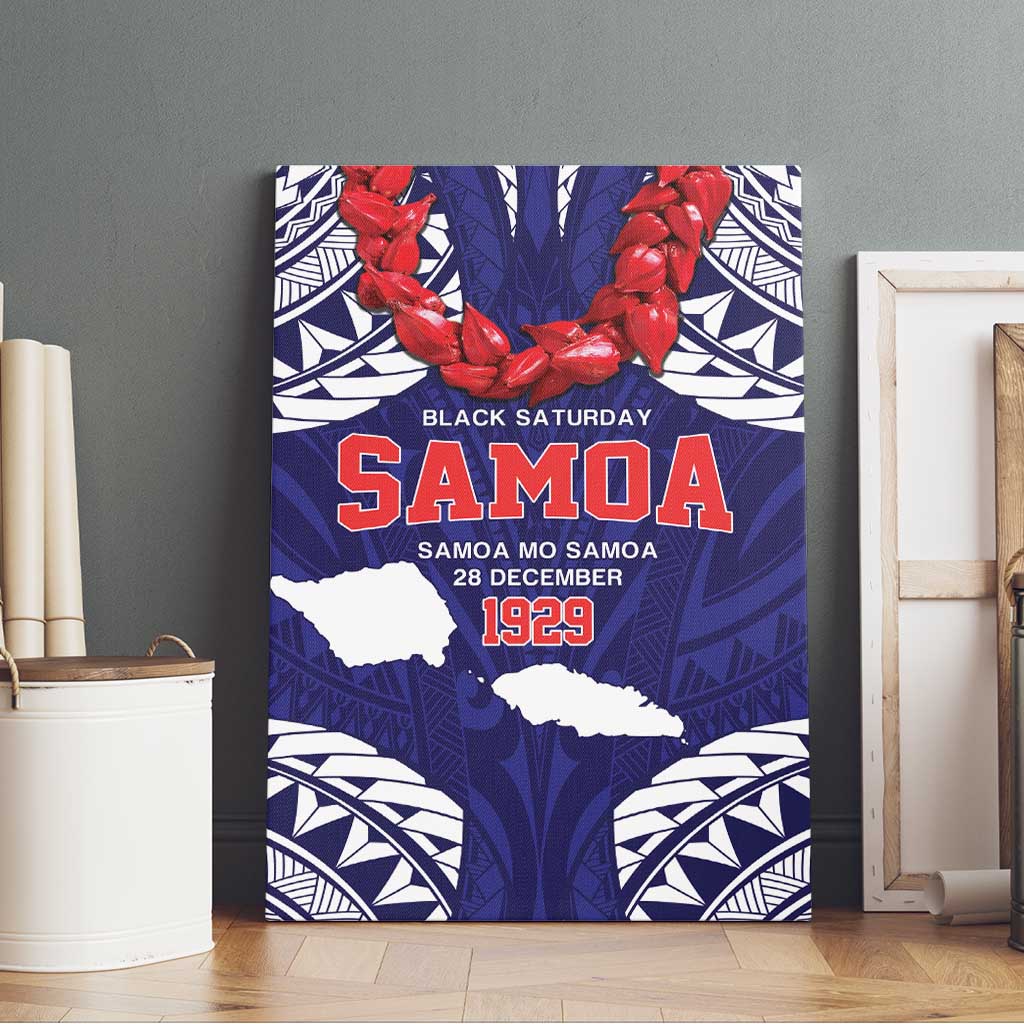 Samoa Black Saturday Canvas Wall Art Samoa mo Samoa with Blue Ula Fala LT9 - Polynesian Pride
