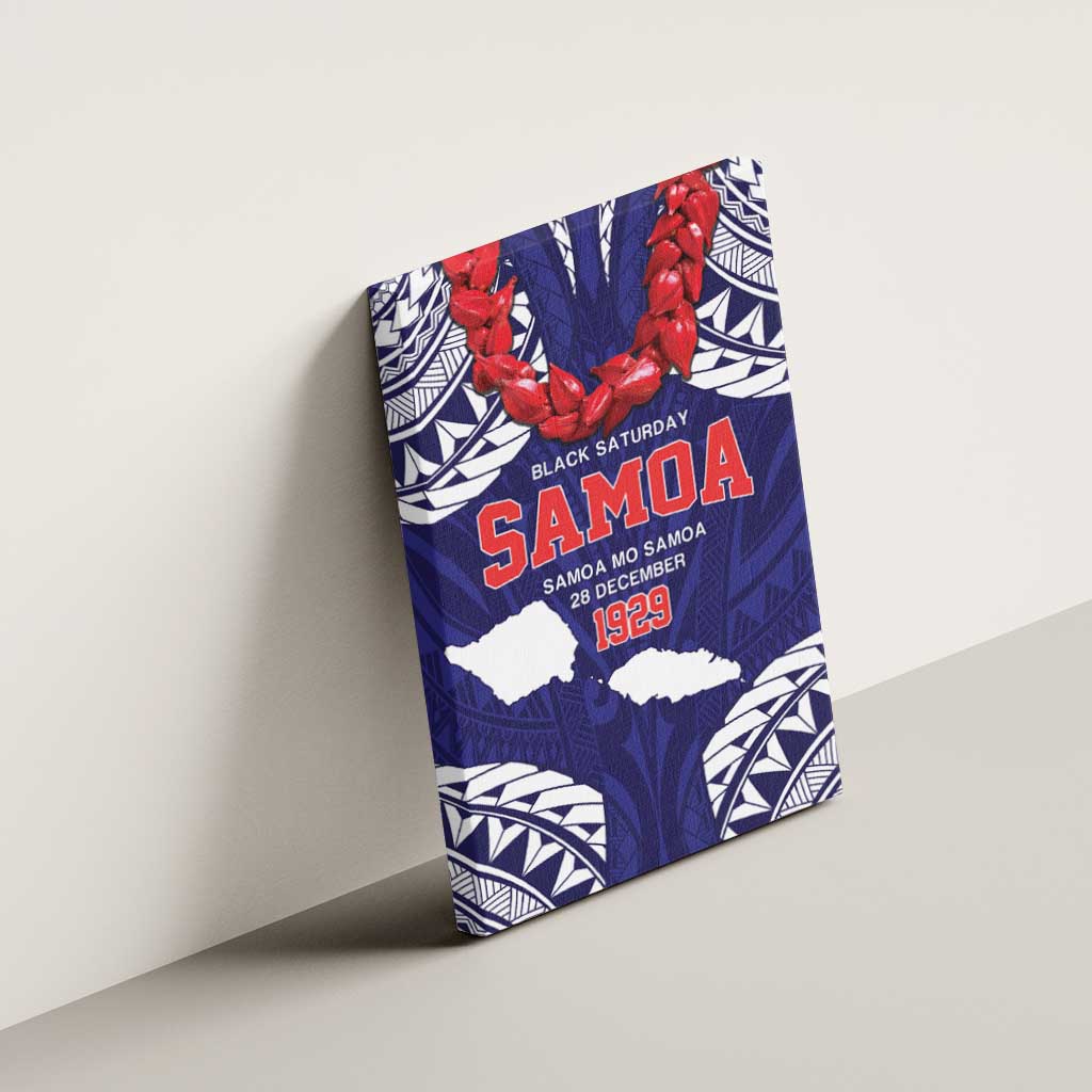 Samoa Black Saturday Canvas Wall Art Samoa mo Samoa with Blue Ula Fala LT9 - Polynesian Pride
